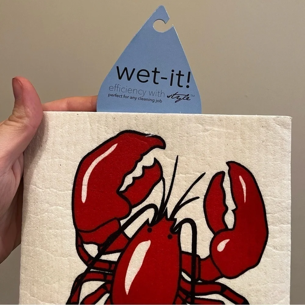 NWT Wet It Lobster Reusable Dishcloth
